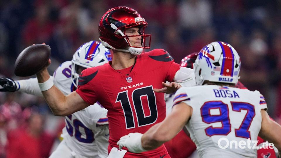 Quarterback Davis Mills führte die Texans zu zwei Touchdowns. Bild: Ashley Landis/AP/dpa