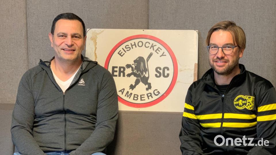 Die Vorstandschaft um Mustafa Sugle (links) und Matthias Scherr vom ERSC Amberg stand Rede und Antwort. Bild: roa