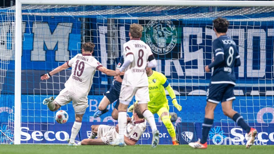 Alexander Rossipal erzielte den Führungstreffer für Dresden. Bild: David Inderlied/dpa