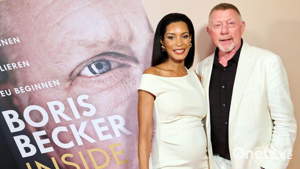 Boris Becker mit seiner Frau Lilian de Carvalho Monteiro bei der Vorstellung seines Buches. Die beiden sind nun Eltern ihres ersten gemeinsamen Kindes geworden. (Archivbild) Bild: Annette Riedl/dpa