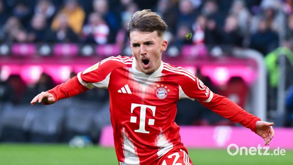 Der Jüngste geht voran: Lennart Karl jubelt nach seinem Tor zum 1:2. Bild: Sven Hoppe/dpa