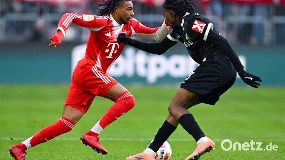Nicht zu stoppen: Michael Olise (l) war gegen Freiburg an fünf Bayern-Toren direkt beteiligt. Bild: Sven Hoppe/dpa
