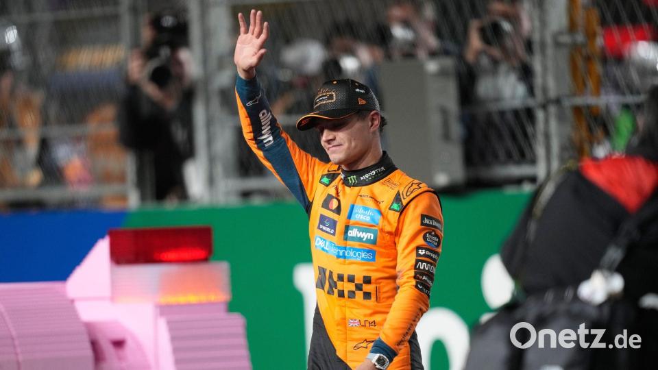 Norris war unzufrieden mit Rang zwei - danach wurde seine Laune noch schlechter. Bild: John Locher/AP/dpa