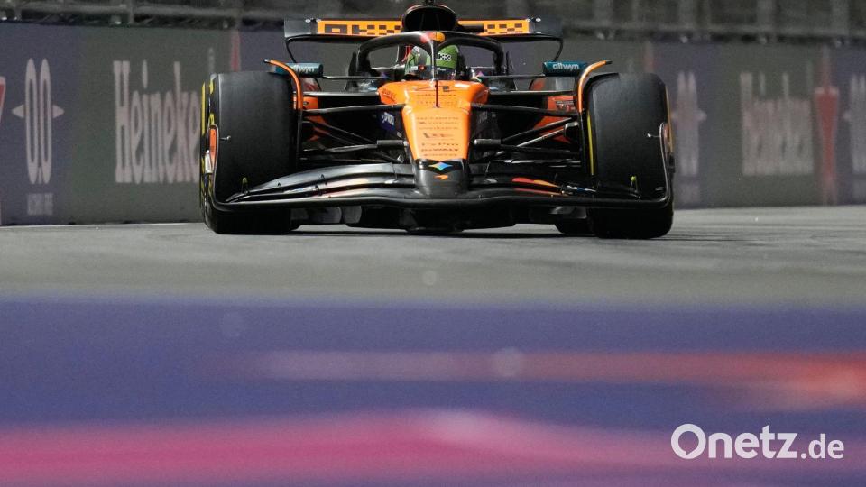 Der Dienstwagen kostete Norris alle Punkte für Rang zwei in Las Vegas. Bild: John Locher/AP/dpa