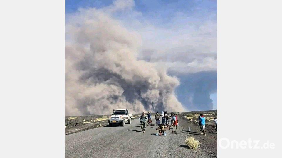 Der Ausbruch gilt als erste dokumentierte Aktivität des Hayli Gubbi seit mehreren Jahrtausenden. Bild: Uncredited/Afar Government Communication Bureau/AP/dpa