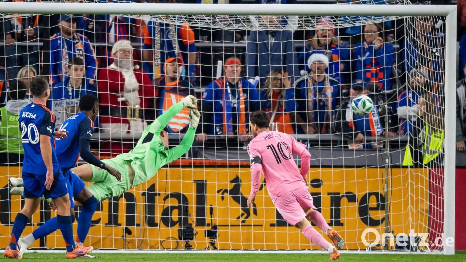 Weltmeister Lionel Messi trifft zur Führung für Inter Miami. Bild: Tanner Pearson/AP/dpa