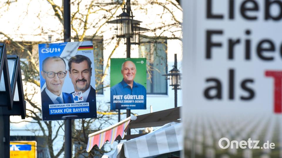 Diese Plakate waren vor der Bundestagswahl im Februar 2025 in Sulzbach-Rosenberg zu sehen. Bald ist wieder mit einem "Plakatdschungel" zu rechnen: Am 8. März 2026 ist bayerische Kommunalwahl, ab 25. Januar darf plakatiert werden (6 Wochen zuvor). Archivbild: Petra Hartl