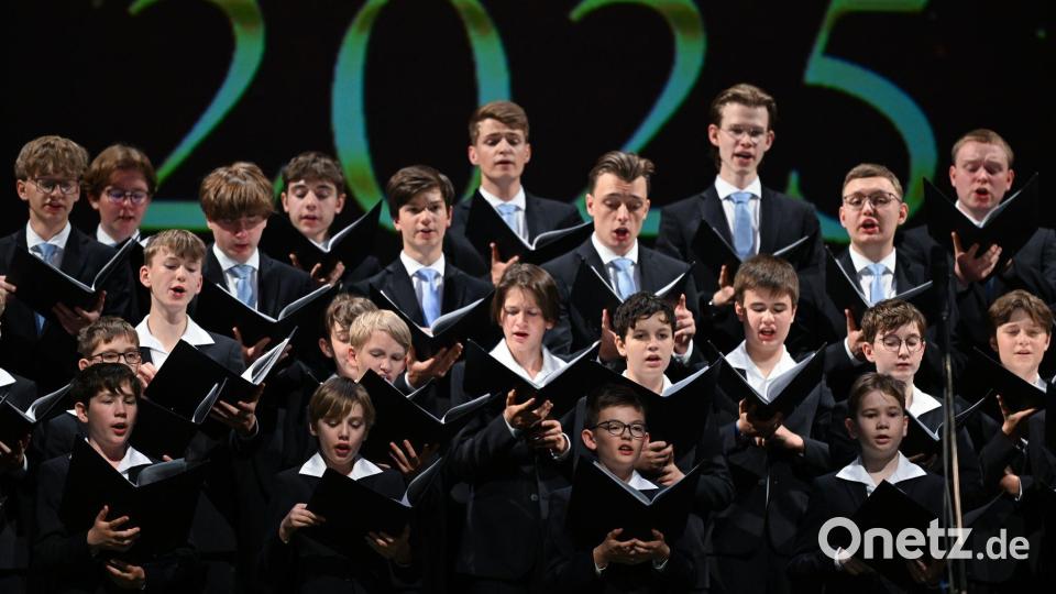 Der Dresdner Kreuzchor singt zur Gala der Europäischen Kulturpreise im Chemnitzer Opernhaus. Dort wurde auch der Chor selbst ausgezeichnet (Archivbild) Bild: Hendrik Schmidt/dpa