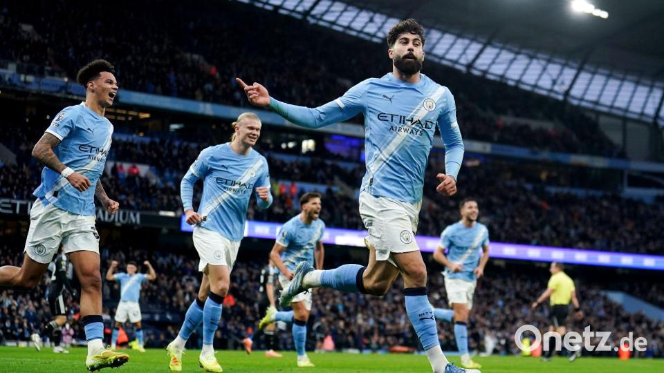 Josko Gvardiol traf beim Erfolg von Manchester City über Leeds United. Bild: Martin Rickett/PA Wire/dpa