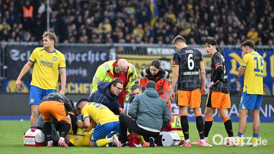 Bestürzung nach der Verletzung von Florian Flick. Bild: Swen Pförtner/dpa