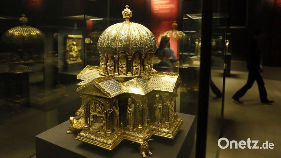 Der Welfenschatz umfasst mittelalterliche Goldreliquien im dreistelligen Millionenwert. (Archivbild) Bild: Stephanie Pilick/dpa