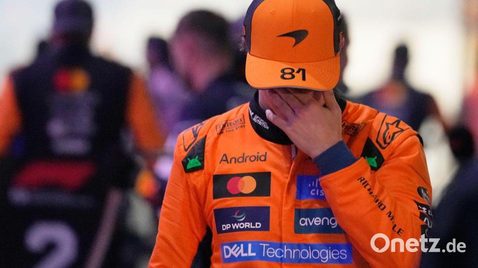Sinnbildlich für McLaren nach dem Rennen in Katar: Ein sprachloser Oscar Piastri. Bild: Darko Bandic/AP/dpa
