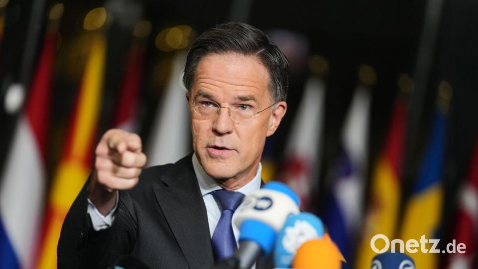 Wirbt um frisches Geld für US-Waffen für die Ukraine: Nato-Generalsekretär Mark Rutte. Bild: Virginia Mayo/AP/dpa