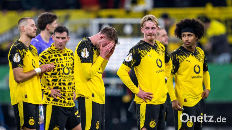 Große Enttäuschung: Borussia Dortmund scheitert im Pokal erneut vorzeitig Bild: David Inderlied/dpa