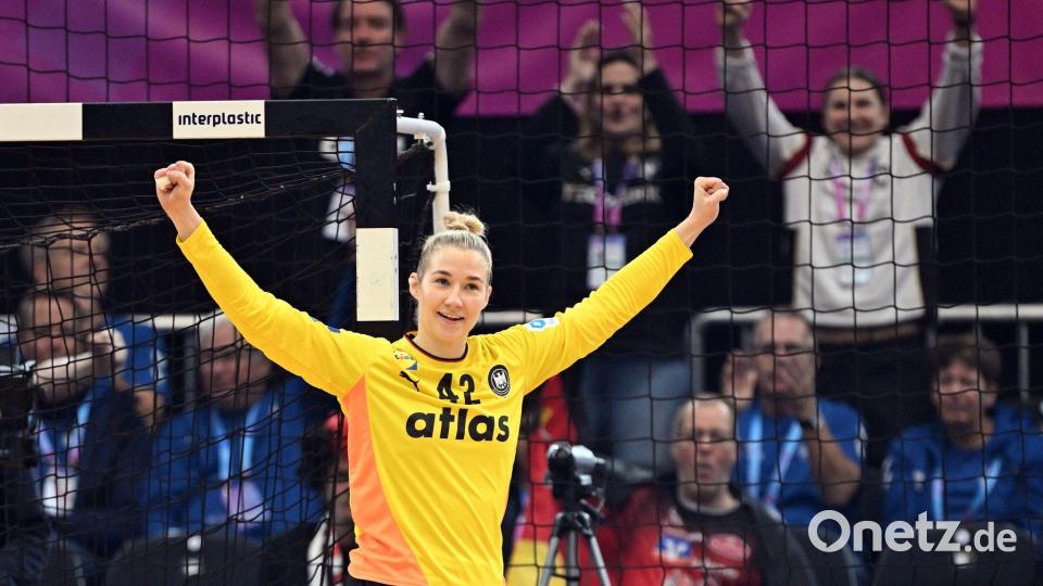 Torhüterin Katharina Filter überragt beim Viertelfinal-Einzug. Bild: Federico Gambarini/dpa