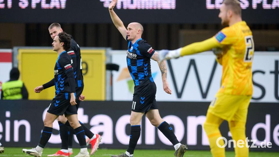 Traf zum zwischenzeitlichen Ausgleich für Paderborn: Sven Michel. Bild: Bernd Thissen/dpa