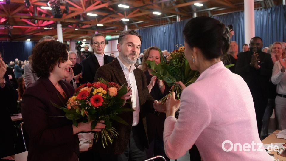 Führungswechsel beim BSW: Wagenknecht hat die Spitze abgegeben, Fabio De Masi und Amira Mohamed Ali übernehmen im Duo. Bild: Klaus-Dietmar Gabbert/dpa