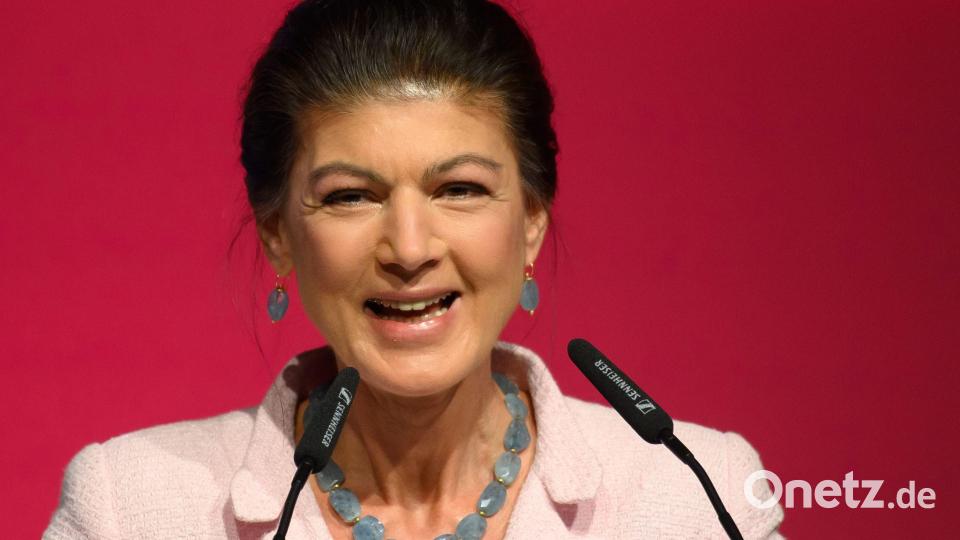 Sahra Wagenknecht wurde beim Parteitag bejubelt. Bild: Klaus-Dietmar Gabbert/dpa