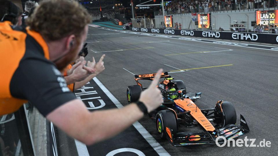 Die Zieldurchfahrt zum WM-Titel. Bild: Andrej Isakovic/AFP POOL/AP/dpa