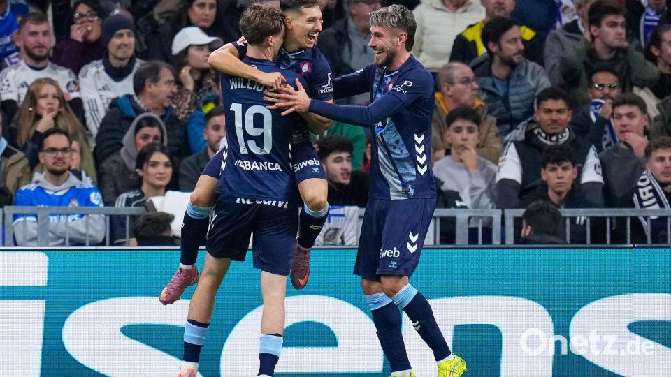 Celta Vigos Spieler hatten Grund zum Jubeln. Bild: Manu Fernandez/AP/dpa