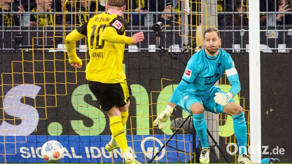 Julian Brandt schoss das 1:0 gegen Hoffenheim. Bild: Bernd Thissen/dpa