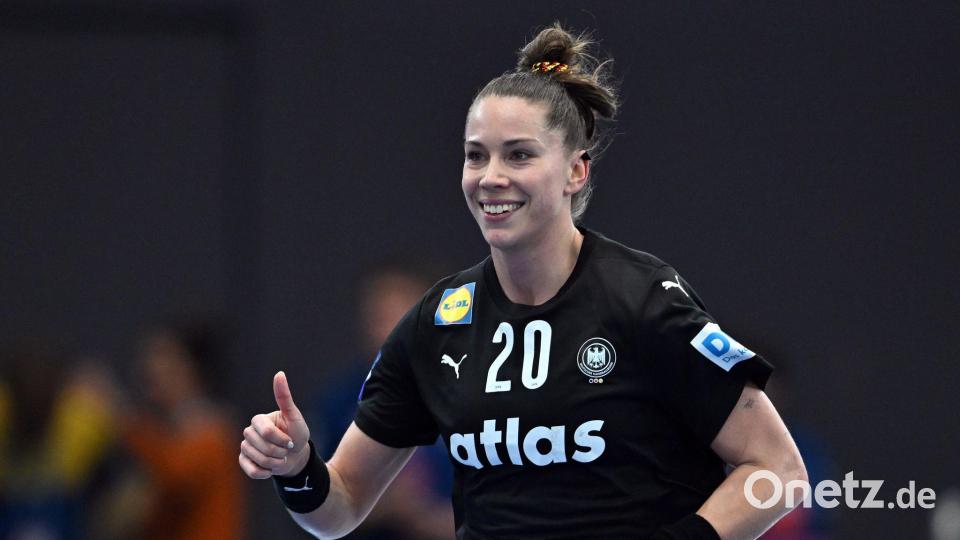 Gehört zu den Publikumslieblingen: Rückraumspielerin Emily Vogel. Bild: Federico Gambarini/dpa