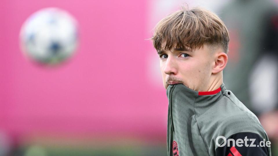 Trifft Lennart Karl auch gegen Sporting Lissabon wieder? Der 17-Jährige würde damit Champions-League-Geschichte schreiben. Bild: Sven Hoppe/dpa