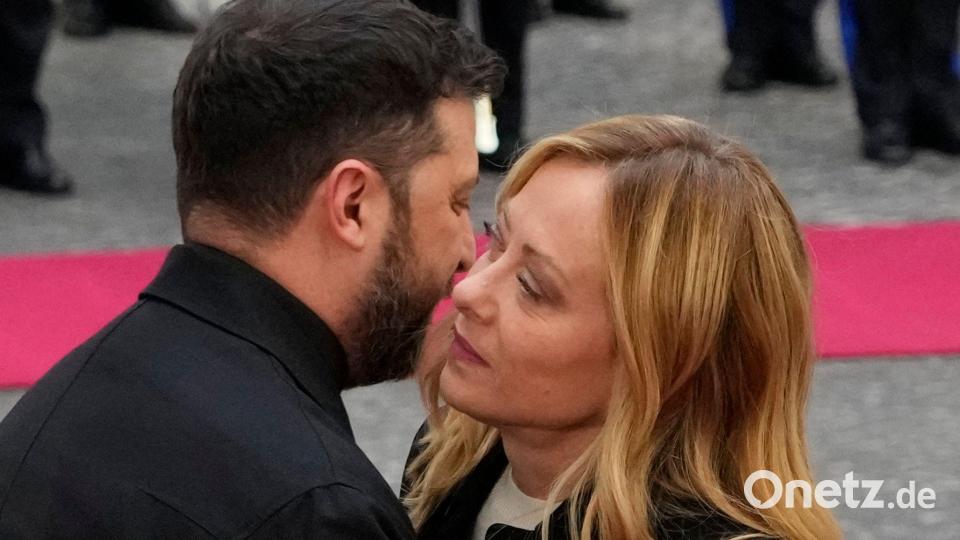 Am Nachmittag wurde er von Meloni empfangen. Bild: Gregorio Borgia/AP/dpa