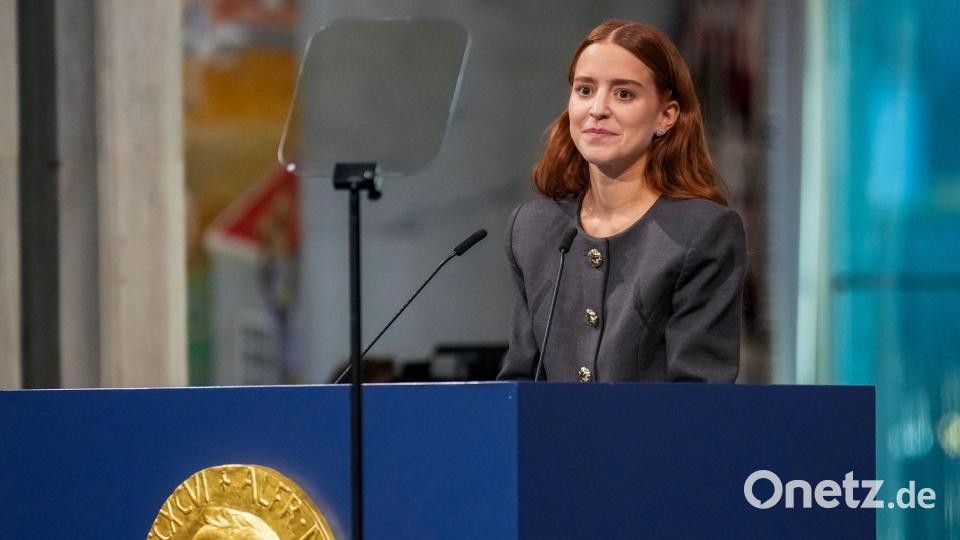 Tochter Ana hielt auch die Rede für ihre Mutter. Bild: Ole Berg-Rusten/NTB Scanpix Pool/AP/dpa