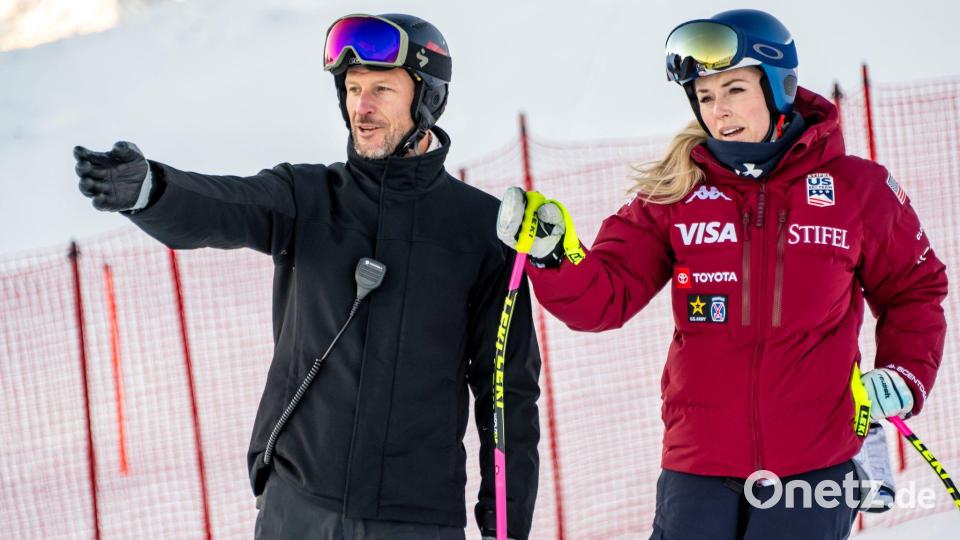Ein Dream Team? Lindsey Vonn wird von Ex-Abfahrtsstar Aksel Lund Svindal trainiert. Bild: Jean-Christophe Bott/KEYSTONE/dpa