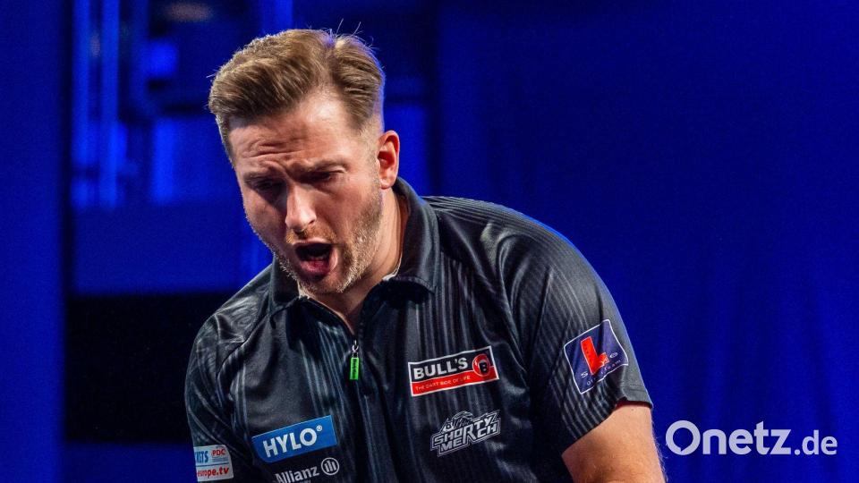 Arno Merk spielt erstmals bei der Darts-WM. Bild: Sebastian Doppstadt/PDC Europe/dpa