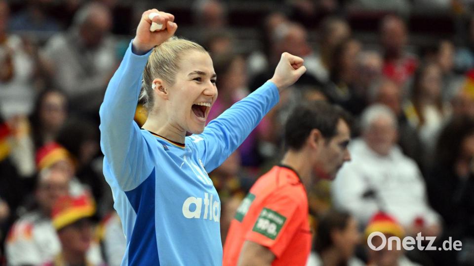 Torhüterin Katharina Filter kam im Viertelfinale auf 14 Paraden. Bild: Federico Gambarini/dpa