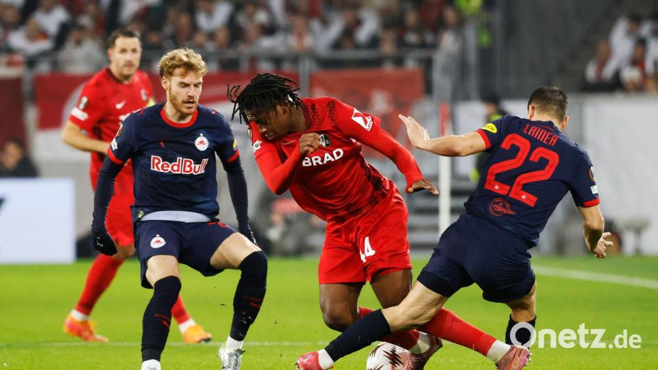 Freiburger Aktivposten: Mittelfeld-Juwel Johan Manzambi (M.). Bild: Philipp von Ditfurth/dpa