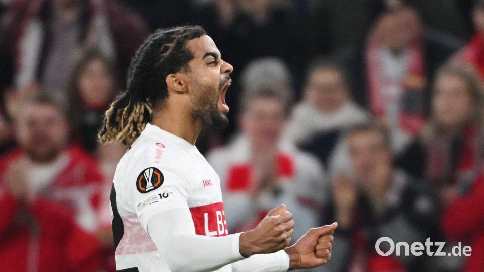 Gegen die Bayern kassierte er noch Rot, nun war er Torschütze: Lorenz Assignon. Bild: Marijan Murat/dpa