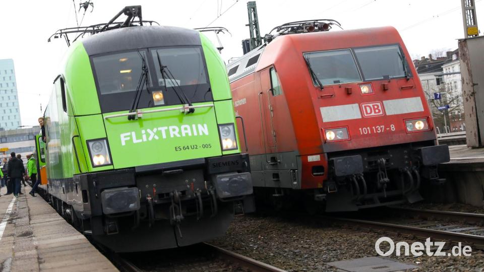 Gleis an Gleis: Flixtrain und die dominierende Konkurrenz Deutsche Bahn. (Archivbild) Bild: Christian Charisius/dpa