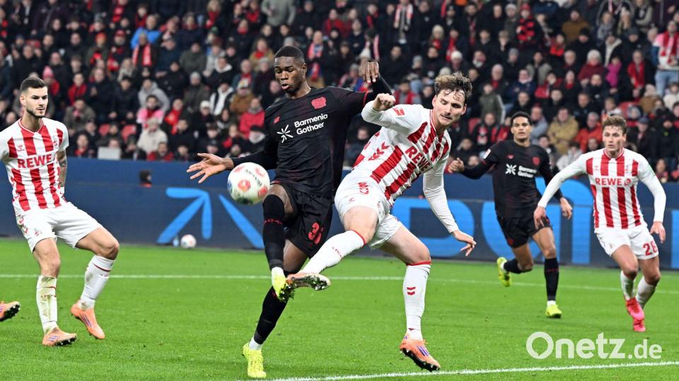 Bayer Leverkusen und der 1. FC Köln lieferten sich ein umkämpftes Derby. Bild: Federico Gambarini/dpa
