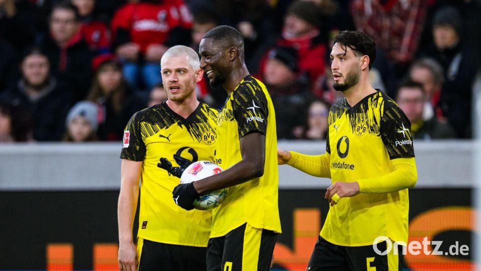 Brachte den BVB in Führung: Ramy Bensebaini (r.). Bild: Tom Weller/dpa