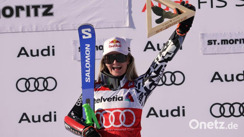 Gewann überraschend den Super-G: Alice Robinson. Bild: Luciano Bisi/AP/dpa