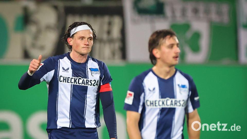 Herthas Fabian Reese trifft gegen seinen früheren Verein Fürth. Bild: Daniel Karmann/dpa