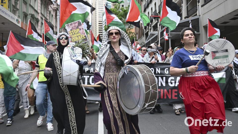 Es gab in der Vergangenheit auch propalästinensische Demonstrationen in Sydney. (Archivbild) Bild: ---/kyodo/dpa