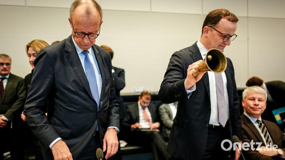 Merz unterrichtete heute die Unions-Fraktion über die Ukraine-Verhandlungen. Bild: Kay Nietfeld/dpa