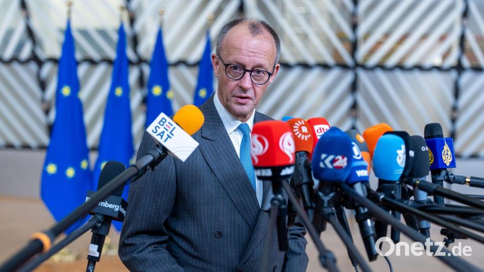 Merz beim EU-Gipfel: Streit um Nutzung eingefrorener russischer Milliarden Bild: Michael Kappeler/dpa