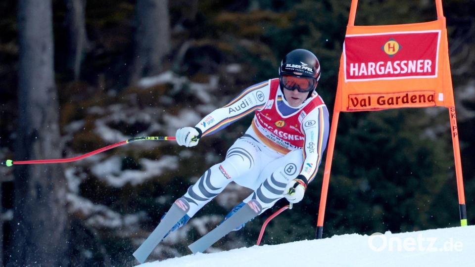 Bester Deutscher in der ersten Abfahrt von Gröden: Romed Baumann. Bild: Luciano Bisi/AP/dpa