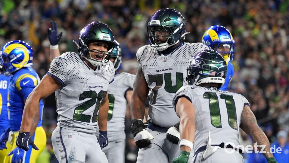 Running Back Charbonnet (links) agierte in der entscheidenden Szene clever. Bild: Lindsey Wasson/AP/dpa