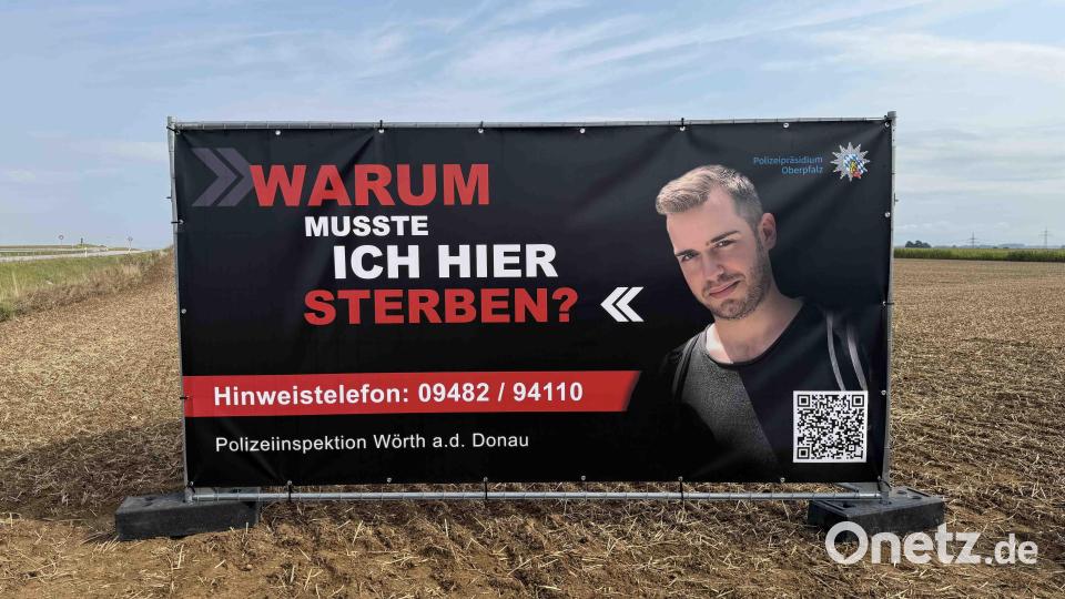 Mit solchen Bannern suchte die Polizeiinspektion Wörth a.d. Donau nach dem "Todesfahrer von Riekofen". Archivbild: PP Oberpfalz/Bäumler