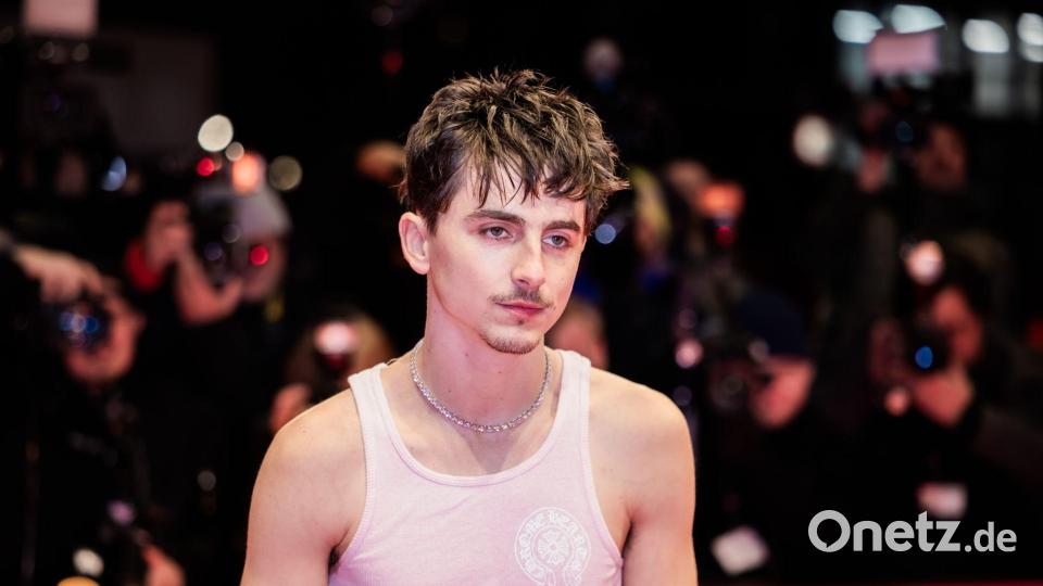 Tanktop statt Anzug: Chalamet setzt gerne auf auffällige Looks (Archivbild). Bild: Christoph Soeder/dpa