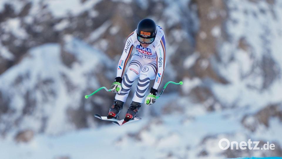 Kira Weidle-Winkelmann gelingt in Val d'Isère ein starkes Rennen in der Abfahrt. Bild: Giovanni Auletta/AP/dpa
