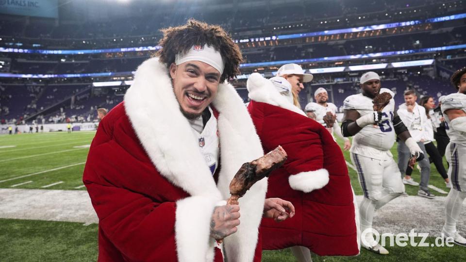 Minnesota Vikings Cornerback Byron Murphy Jr. reagiert nach dem Sieg. Bild: Abbie Parr/AP/dpa