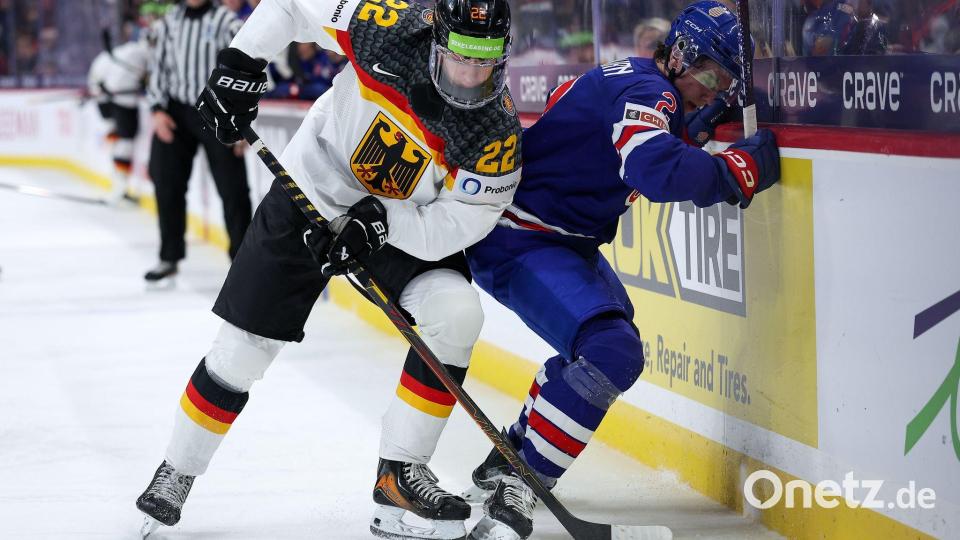 Timo Kose erzielte für die DEB-Junioren das erste Turniertor. Bild: Matt Krohn/AP/dpa