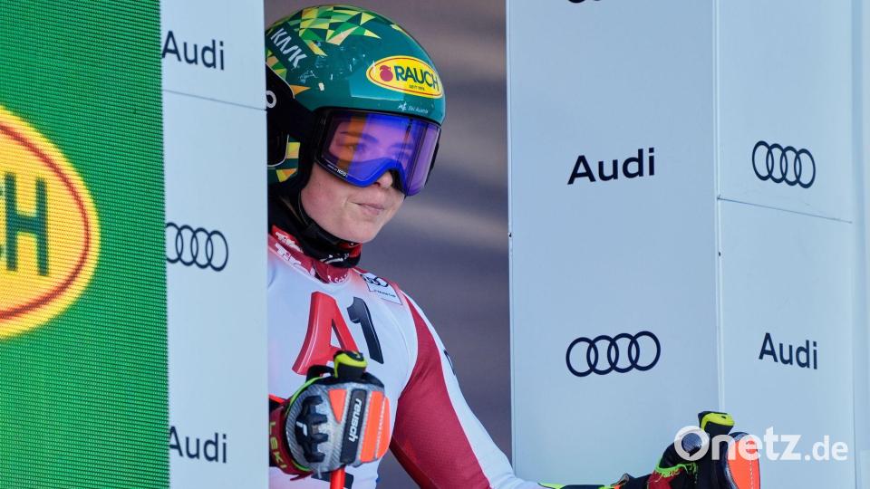 Dritter Saisonsieg: Lokalmatadorin Julia Scheib jubelte auch in Semmering. Bild: Giovanni Auletta/AP/dpa